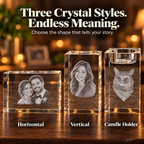 Personalized 3D Photo Crystal Candle Holder Keepsake