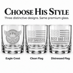 Best Dad Ever Laser Engraved Whiskey Glass (10OZ)