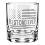 Best Dad Ever Laser Engraved Whiskey Glass (10OZ)