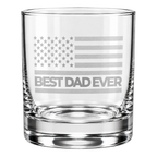 Best Dad Ever Laser Engraved Whiskey Glass (10OZ)