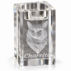 Personalized 3D Photo Crystal Candle Holder Keepsake