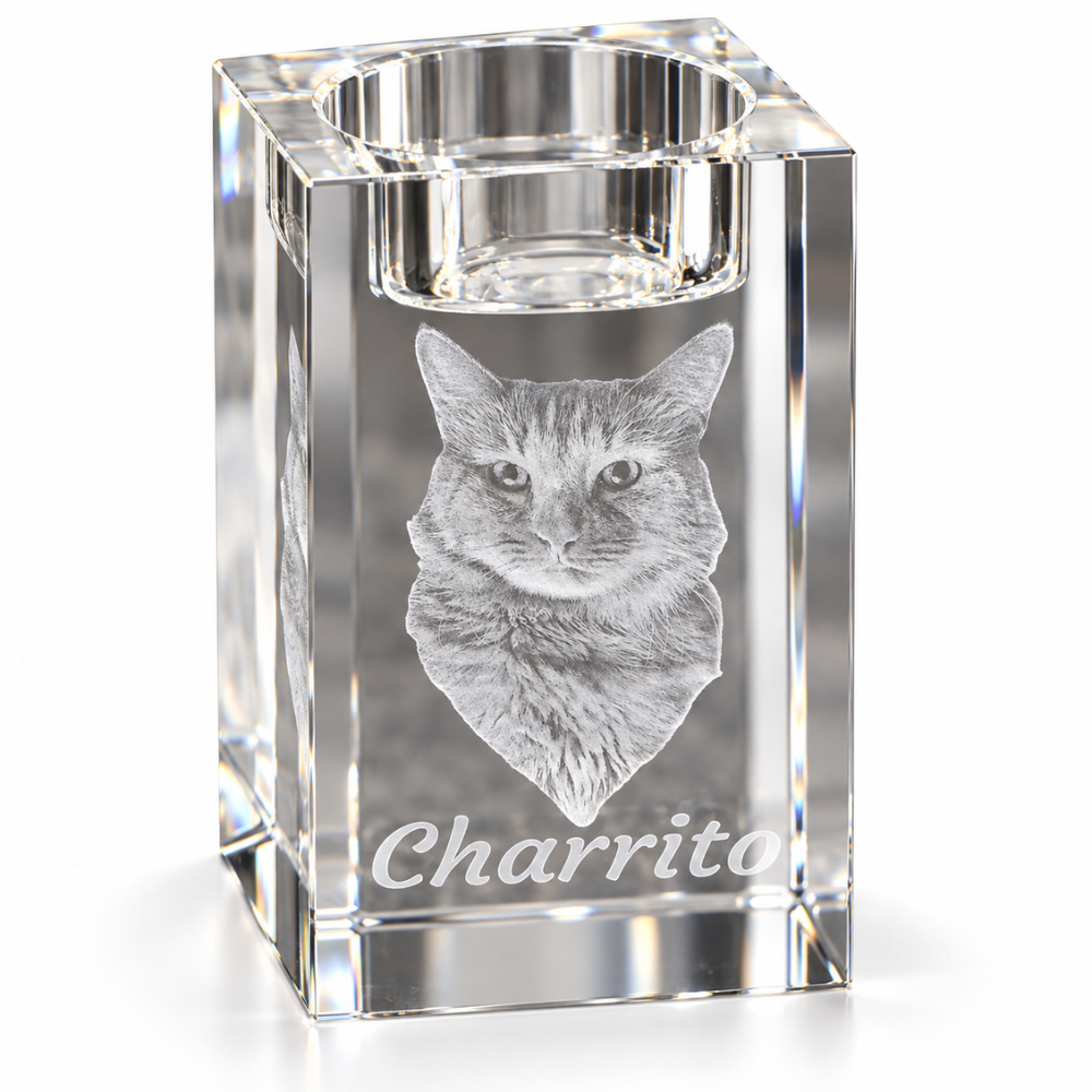 Personalized 3D Photo Crystal Candle Holder Keepsake