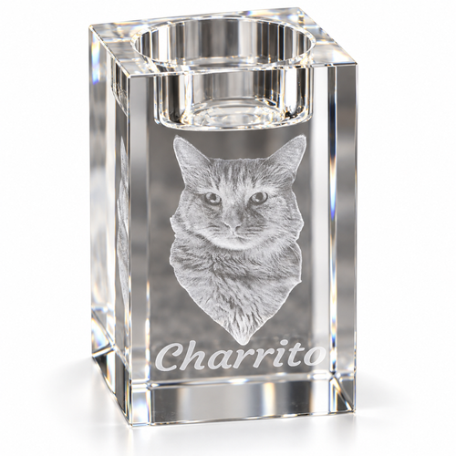 Personalized 3D Photo Crystal Candle Holder Keepsake