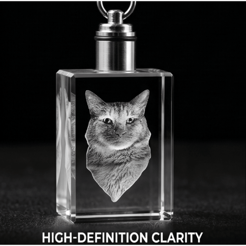 Personalized 3D K9 Crystal Photo Keychain