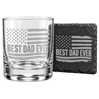Best Dad Ever Laser Engraved Whiskey Glass (10OZ)