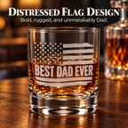 Best Dad Ever Laser Engraved Whiskey Glass (10OZ)