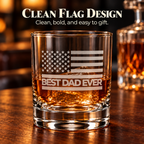 Best Dad Ever Laser Engraved Whiskey Glass (10OZ)