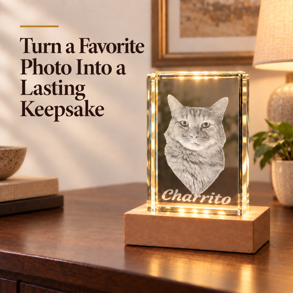 Personalized 3D Photo K9 Crystal Keepsake