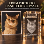 Personalized 3D Photo Crystal Candle Holder Keepsake