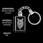 Vibe & Virtue Personalized 3D Crystal Photo Keychain - Custom Laser Engraved Picture Keyring with Multicolor LED Light, K9 Optical Glass Memorial Gift for Pet Lovers, Couples, Family, Premium Gift Box