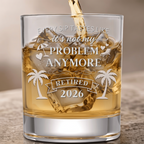 Vibe & Virtue Laser Engraved "Retired 2026" Whiskey Glass – Funny Retirement Gift