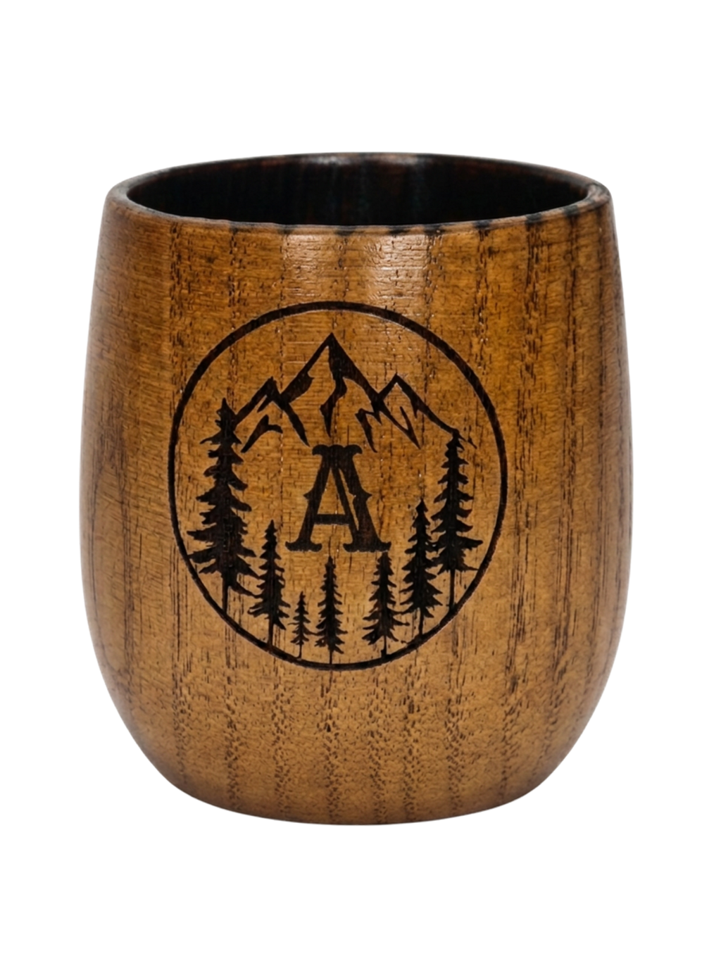 Personalized Charred Wood Bourbon Cup 10 oz - Custom Laser Engraved Wooden Whiskey Glass Tumbler - Unique Gifts for Bourbon Drinkers, Men, Retirement, Birthday, Anniversary, Father’s Day