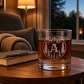 V&V Personalized Mountain Whiskey Glass 10 oz - Custom Monogram Bourbon Tumbler