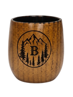 Personalized Charred Wood Bourbon Cup 10 oz - Custom Laser Engraved Wooden Whiskey Glass Tumbler - Unique Gifts for Bourbon Drinkers, Men, Retirement, Birthday, Anniversary, Father’s Day