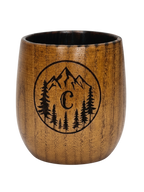 Personalized Charred Wood Bourbon Cup 10 oz - Custom Laser Engraved Wooden Whiskey Glass Tumbler - Unique Gifts for Bourbon Drinkers, Men, Retirement, Birthday, Anniversary, Father’s Day