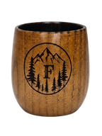 Personalized Charred Wood Bourbon Cup 10 oz - Custom Laser Engraved Wooden Whiskey Glass Tumbler - Unique Gifts for Bourbon Drinkers, Men, Retirement, Birthday, Anniversary, Father’s Day