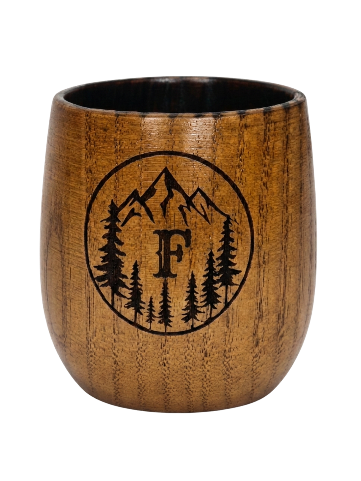 Personalized Charred Wood Bourbon Cup 10 oz - Custom Laser Engraved Wooden Whiskey Glass Tumbler - Unique Gifts for Bourbon Drinkers, Men, Retirement, Birthday, Anniversary, Father’s Day