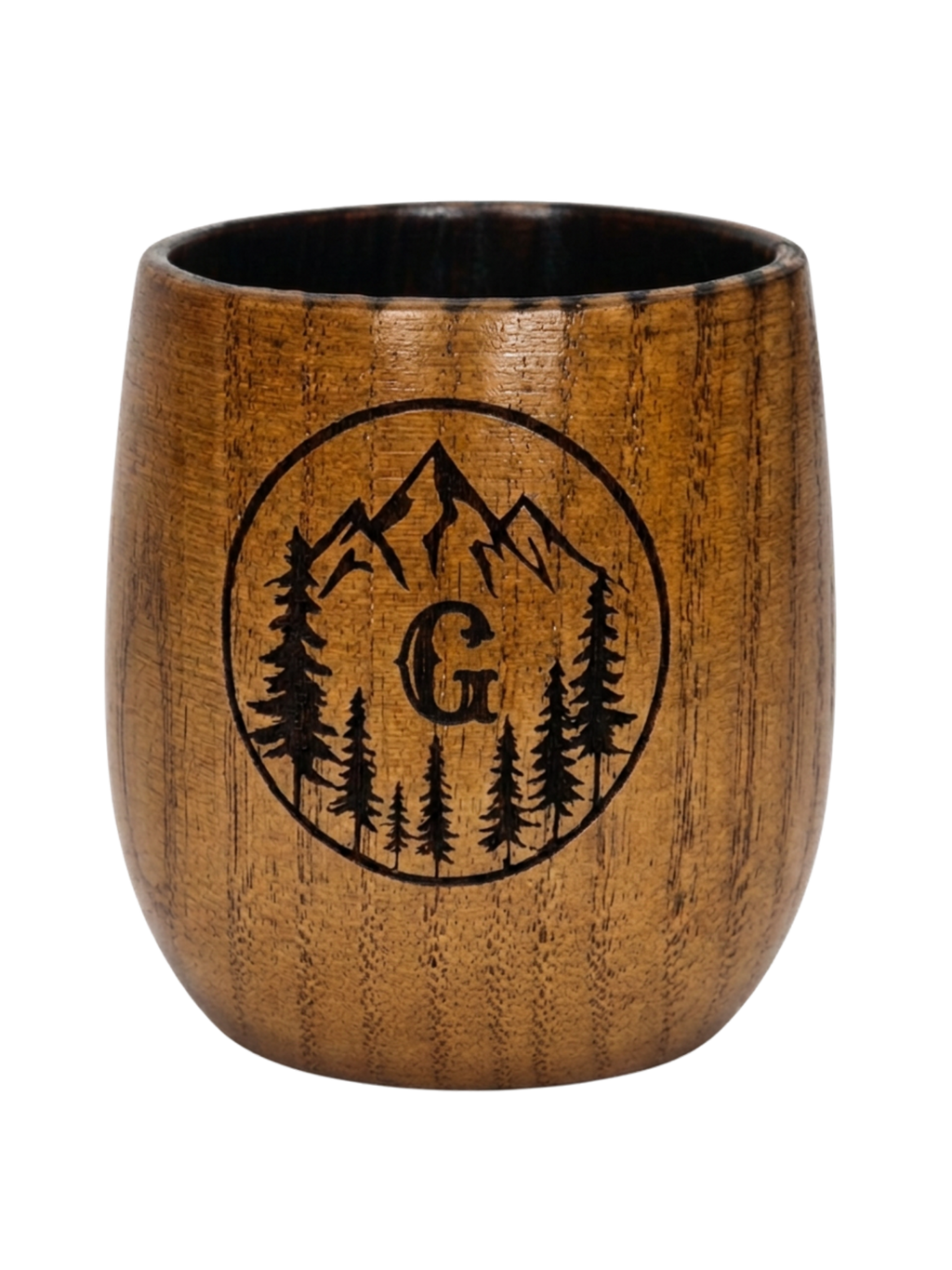 Personalized Charred Wood Bourbon Cup 10 oz - Custom Laser Engraved Wooden Whiskey Glass Tumbler - Unique Gifts for Bourbon Drinkers, Men, Retirement, Birthday, Anniversary, Father’s Day