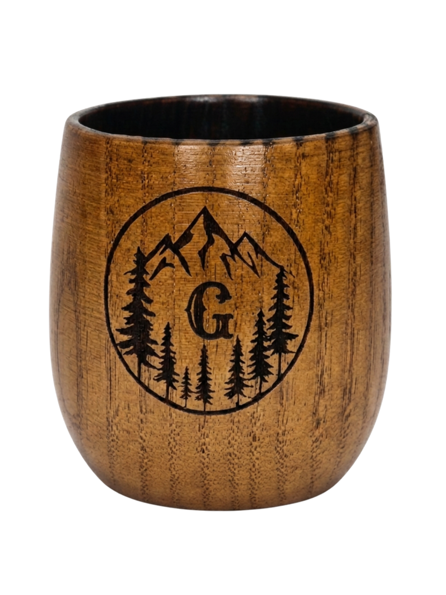 Personalized Charred Wood Bourbon Cup 10 oz - Custom Laser Engraved Wooden Whiskey Glass Tumbler - Unique Gifts for Bourbon Drinkers, Men, Retirement, Birthday, Anniversary, Father’s Day