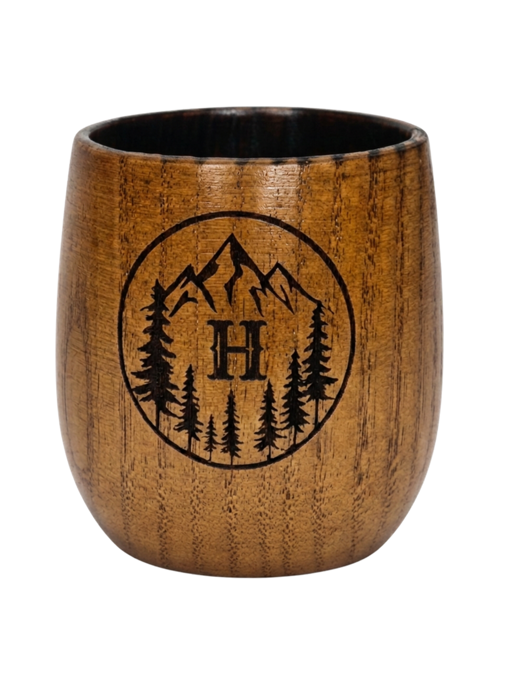 Personalized Charred Wood Bourbon Cup 10 oz - Custom Laser Engraved Wooden Whiskey Glass Tumbler - Unique Gifts for Bourbon Drinkers, Men, Retirement, Birthday, Anniversary, Father’s Day