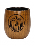 Personalized Charred Wood Bourbon Cup 10 oz - Custom Laser Engraved Wooden Whiskey Glass Tumbler - Unique Gifts for Bourbon Drinkers, Men, Retirement, Birthday, Anniversary, Father’s Day