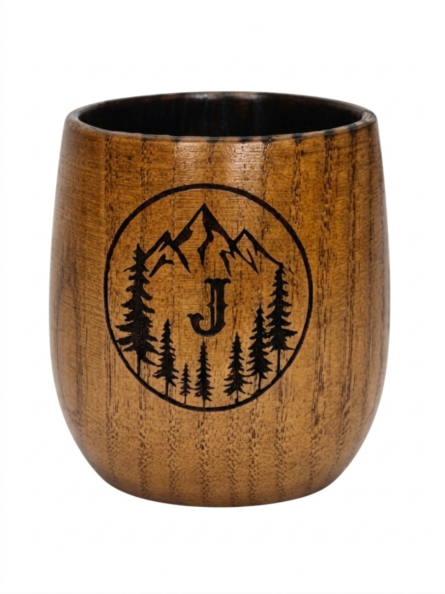 Personalized Charred Wood Bourbon Cup 10 oz - Custom Laser Engraved Wooden Whiskey Glass Tumbler - Unique Gifts for Bourbon Drinkers, Men, Retirement, Birthday, Anniversary, Father’s Day