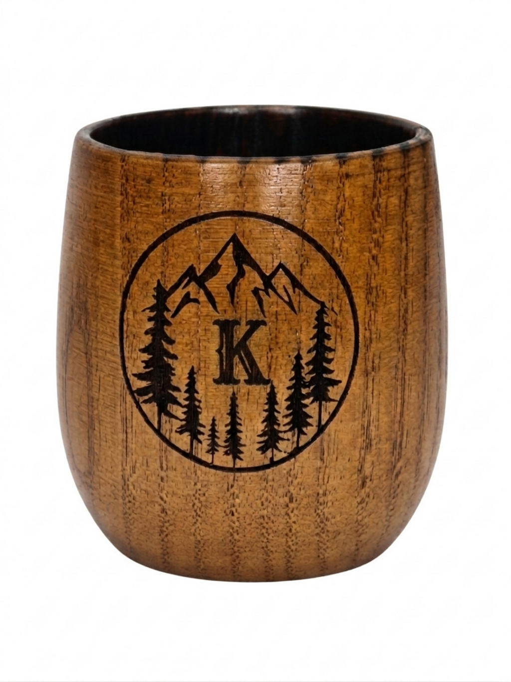 Personalized Charred Wood Bourbon Cup 10 oz - Custom Laser Engraved Wooden Whiskey Glass Tumbler - Unique Gifts for Bourbon Drinkers, Men, Retirement, Birthday, Anniversary, Father’s Day