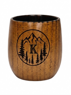 Personalized Charred Wood Bourbon Cup 10 oz - Custom Laser Engraved Wooden Whiskey Glass Tumbler - Unique Gifts for Bourbon Drinkers, Men, Retirement, Birthday, Anniversary, Father’s Day