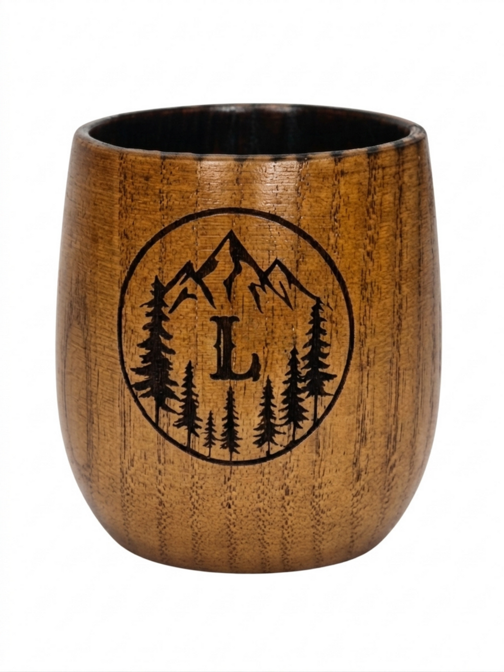 Personalized Charred Wood Bourbon Cup 10 oz - Custom Laser Engraved Wooden Whiskey Glass Tumbler - Unique Gifts for Bourbon Drinkers, Men, Retirement, Birthday, Anniversary, Father’s Day