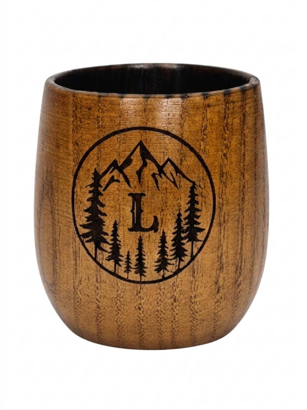 Personalized Charred Wood Bourbon Cup 10 oz - Custom Laser Engraved Wooden Whiskey Glass Tumbler - Unique Gifts for Bourbon Drinkers, Men, Retirement, Birthday, Anniversary, Father’s Day