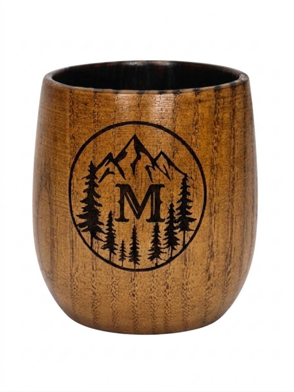 Personalized Charred Wood Bourbon Cup 10 oz - Custom Laser Engraved Wooden Whiskey Glass Tumbler - Unique Gifts for Bourbon Drinkers, Men, Retirement, Birthday, Anniversary, Father’s Day