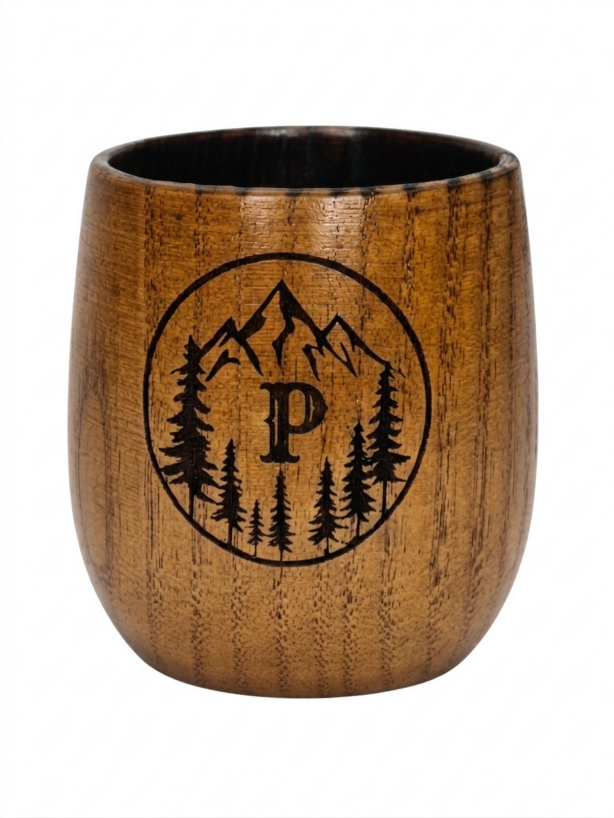 Personalized Charred Wood Bourbon Cup 10 oz - Custom Laser Engraved Wooden Whiskey Glass Tumbler - Unique Gifts for Bourbon Drinkers, Men, Retirement, Birthday, Anniversary, Father’s Day
