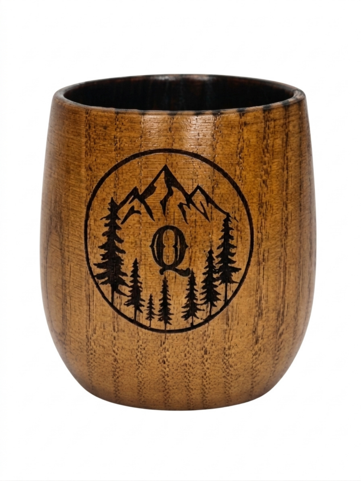 Personalized Charred Wood Bourbon Cup 10 oz - Custom Laser Engraved Wooden Whiskey Glass Tumbler - Unique Gifts for Bourbon Drinkers, Men, Retirement, Birthday, Anniversary, Father’s Day