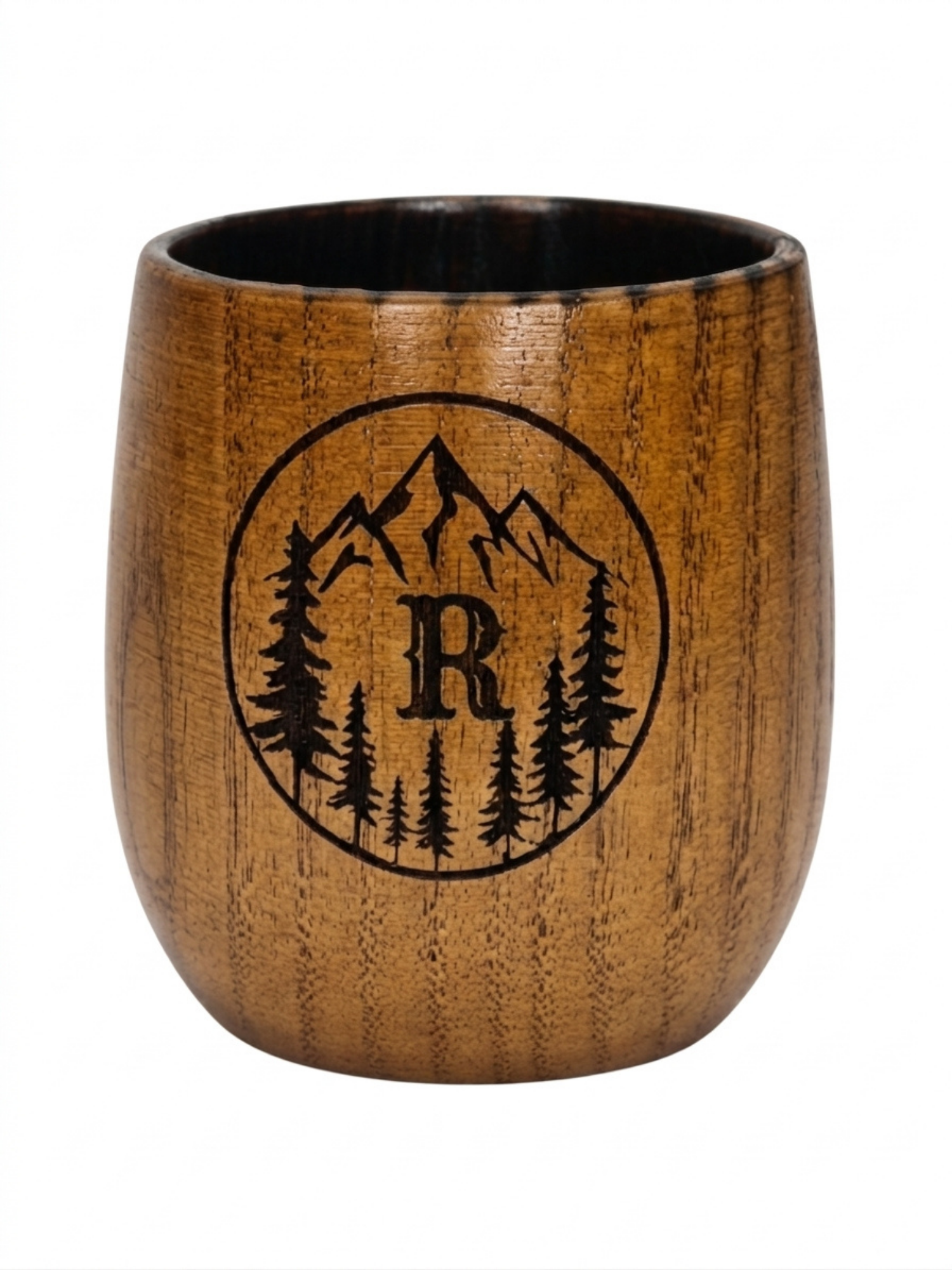 Personalized Charred Wood Bourbon Cup 10 oz - Custom Laser Engraved Wooden Whiskey Glass Tumbler - Unique Gifts for Bourbon Drinkers, Men, Retirement, Birthday, Anniversary, Father’s Day