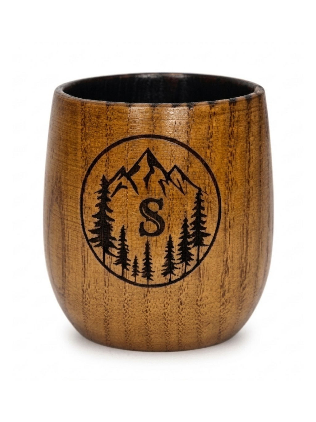 Personalized Charred Wood Bourbon Cup 10 oz - Custom Laser Engraved Wooden Whiskey Glass Tumbler - Unique Gifts for Bourbon Drinkers, Men, Retirement, Birthday, Anniversary, Father’s Day