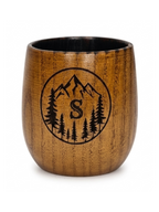 Personalized Charred Wood Bourbon Cup 10 oz - Custom Laser Engraved Wooden Whiskey Glass Tumbler - Unique Gifts for Bourbon Drinkers, Men, Retirement, Birthday, Anniversary, Father’s Day