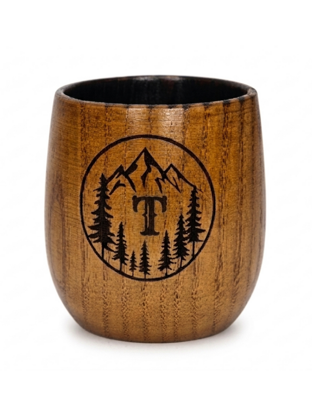 Personalized Charred Wood Bourbon Cup 10 oz - Custom Laser Engraved Wooden Whiskey Glass Tumbler - Unique Gifts for Bourbon Drinkers, Men, Retirement, Birthday, Anniversary, Father’s Day