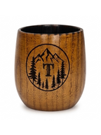 Personalized Charred Wood Bourbon Cup 10 oz - Custom Laser Engraved Wooden Whiskey Glass Tumbler - Unique Gifts for Bourbon Drinkers, Men, Retirement, Birthday, Anniversary, Father’s Day