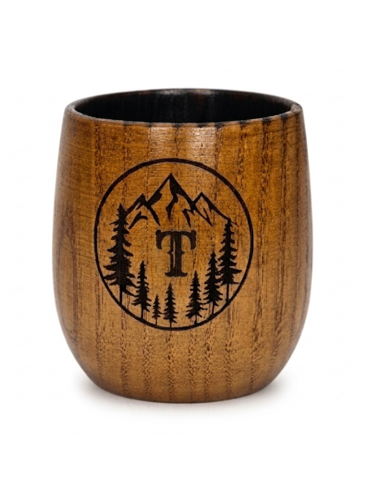 Personalized Charred Wood Bourbon Cup 10 oz - Custom Laser Engraved Wooden Whiskey Glass Tumbler - Unique Gifts for Bourbon Drinkers, Men, Retirement, Birthday, Anniversary, Father’s Day