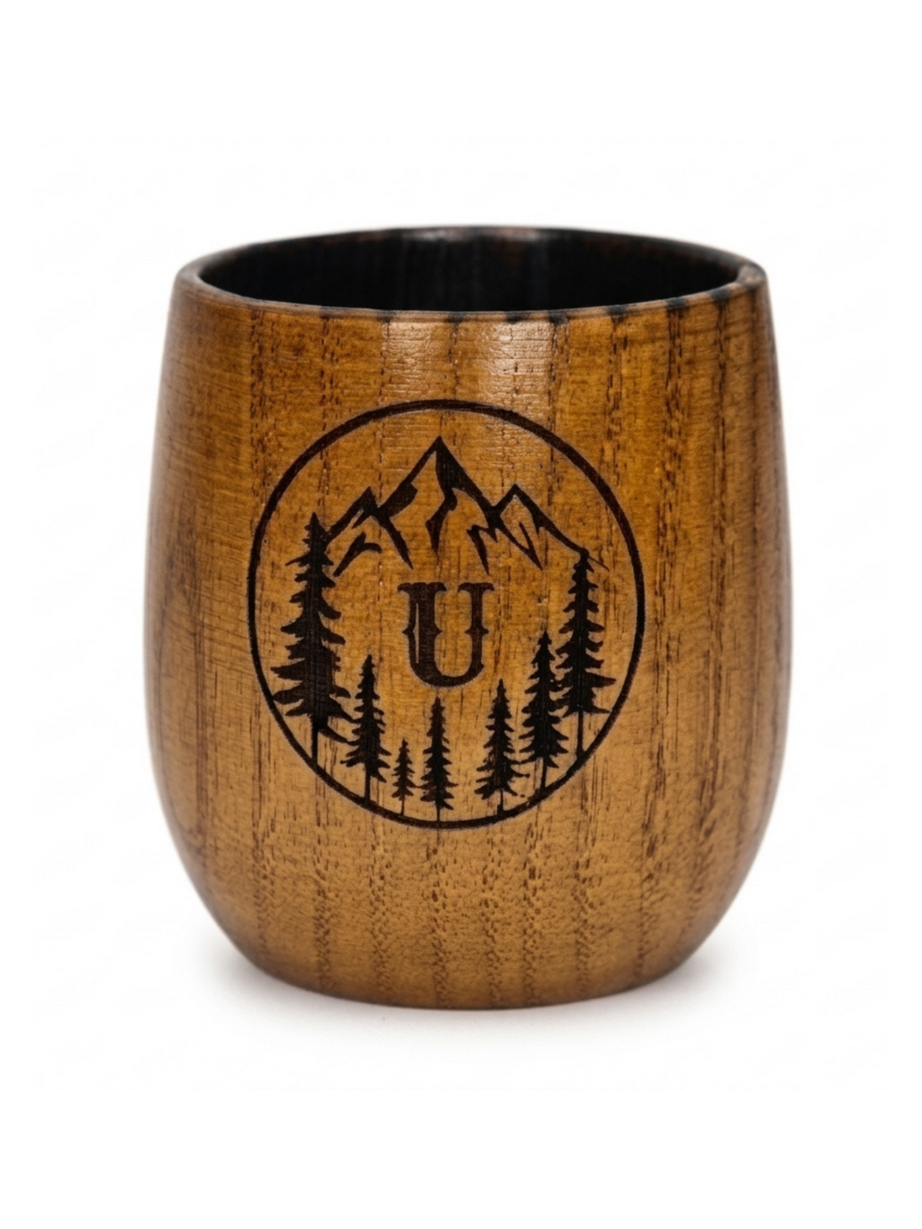 Personalized Charred Wood Bourbon Cup 10 oz - Custom Laser Engraved Wooden Whiskey Glass Tumbler - Unique Gifts for Bourbon Drinkers, Men, Retirement, Birthday, Anniversary, Father’s Day