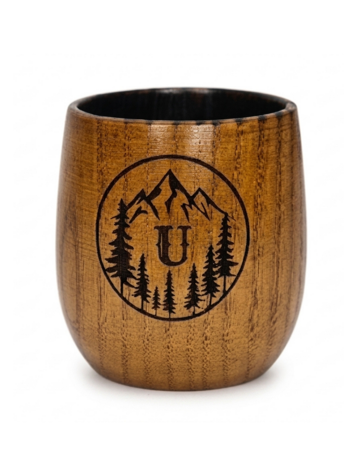Personalized Charred Wood Bourbon Cup 10 oz - Custom Laser Engraved Wooden Whiskey Glass Tumbler - Unique Gifts for Bourbon Drinkers, Men, Retirement, Birthday, Anniversary, Father’s Day