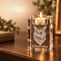 Personalized 3D Photo Crystal Candle Holder Keepsake