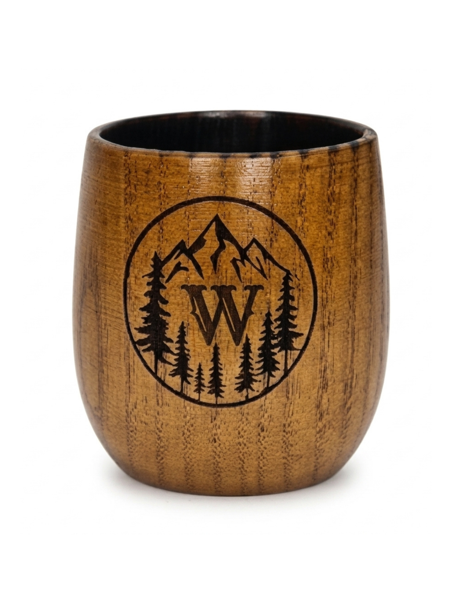 Personalized Charred Wood Bourbon Cup 10 oz - Custom Laser Engraved Wooden Whiskey Glass Tumbler - Unique Gifts for Bourbon Drinkers, Men, Retirement, Birthday, Anniversary, Father’s Day