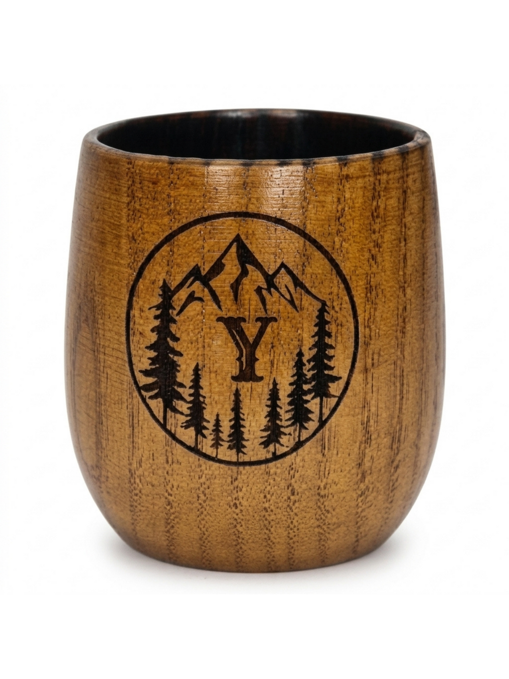Personalized Charred Wood Bourbon Cup 10 oz - Custom Laser Engraved Wooden Whiskey Glass Tumbler - Unique Gifts for Bourbon Drinkers, Men, Retirement, Birthday, Anniversary, Father’s Day