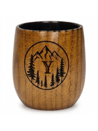 Personalized Charred Wood Bourbon Cup 10 oz - Custom Laser Engraved Wooden Whiskey Glass Tumbler - Unique Gifts for Bourbon Drinkers, Men, Retirement, Birthday, Anniversary, Father’s Day